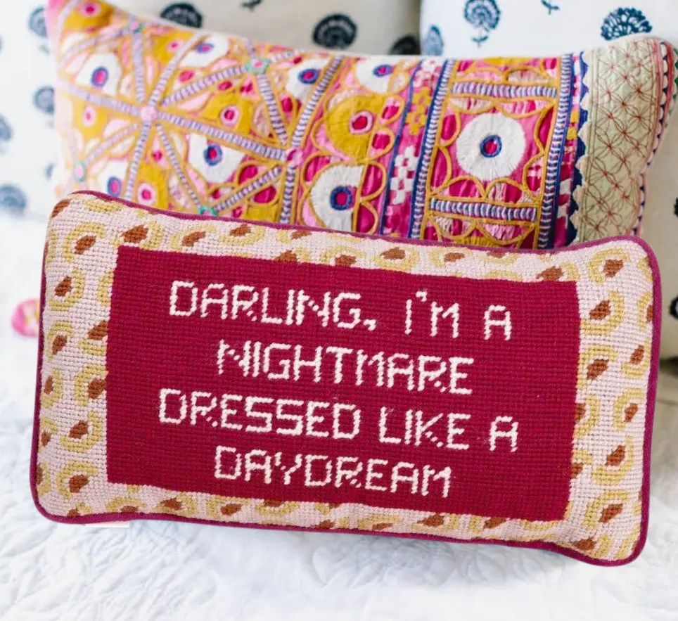 Dressed Like A Daydream Needlepoint Pillow